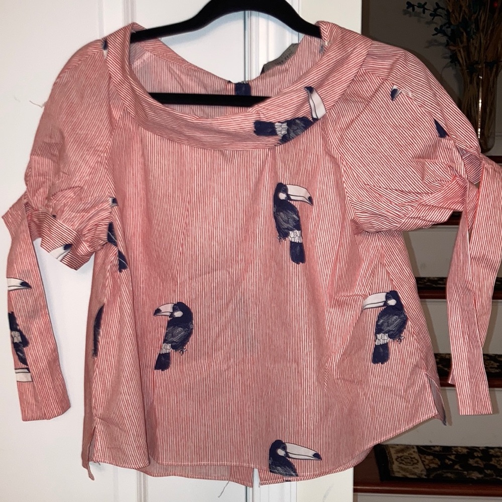 Zara Basic Collection Print Blouse - image 1